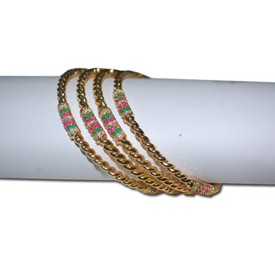 "Stone Bangles - MGR-1219-001 ( 4 Bangles) - Click here to View more details about this Product